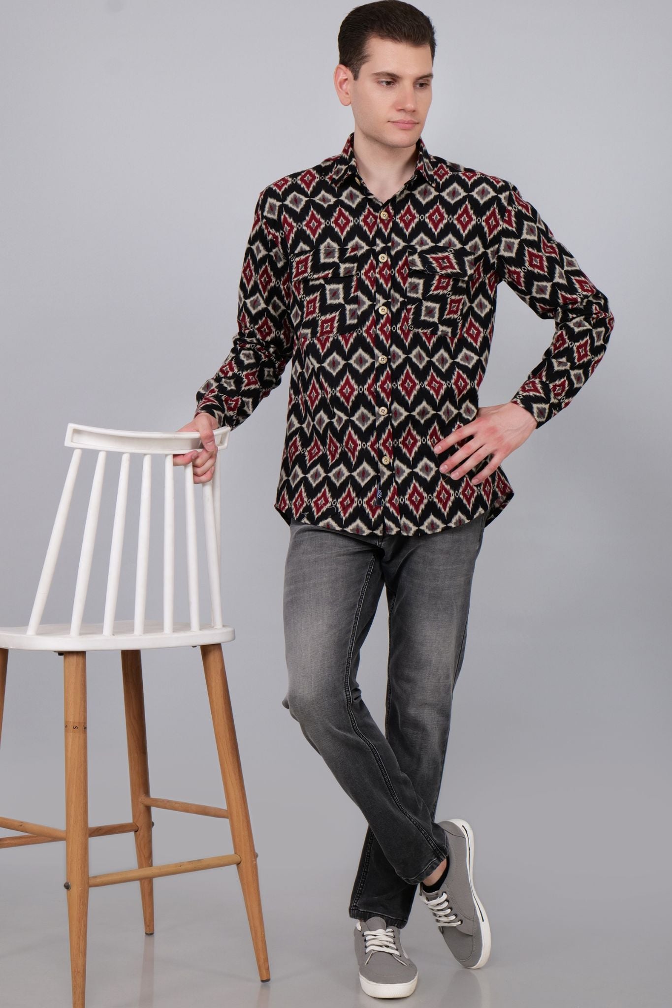 Onyx Crimson Corduroy Shirt