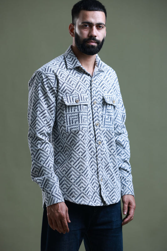 Mishor Printed Corduroy Shirt