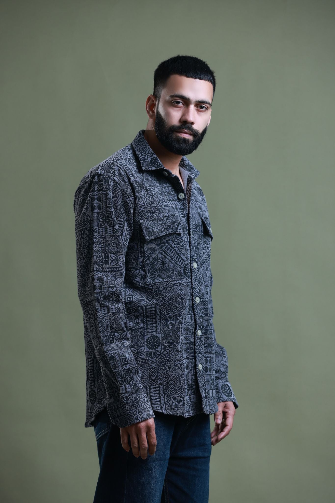 Shadowed Canvas Corduroy Shirt