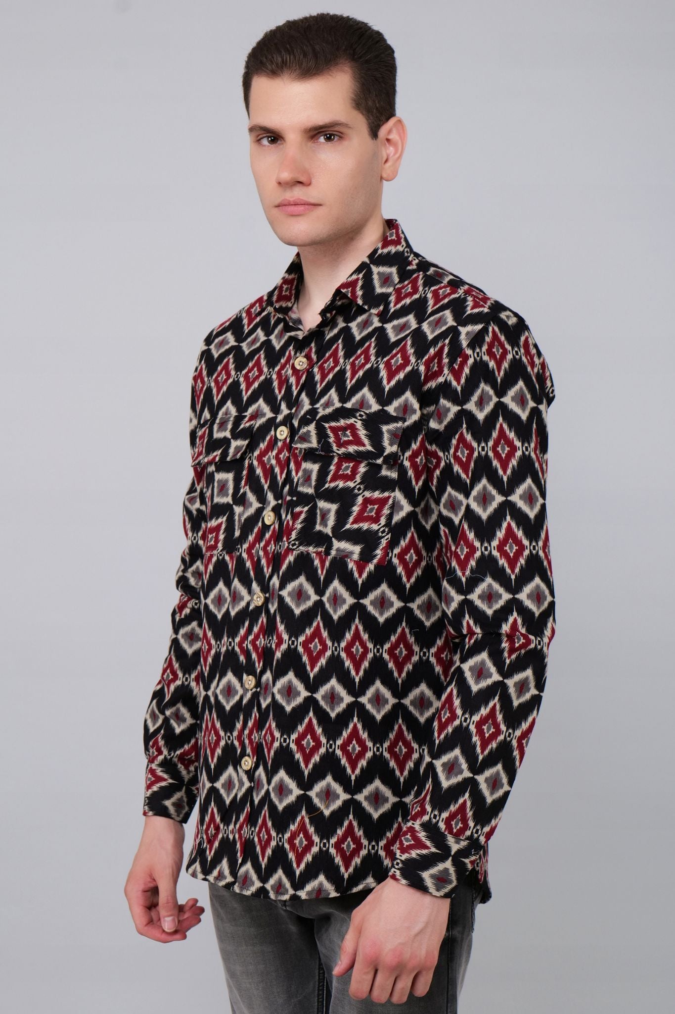 Onyx Crimson Corduroy Shirt