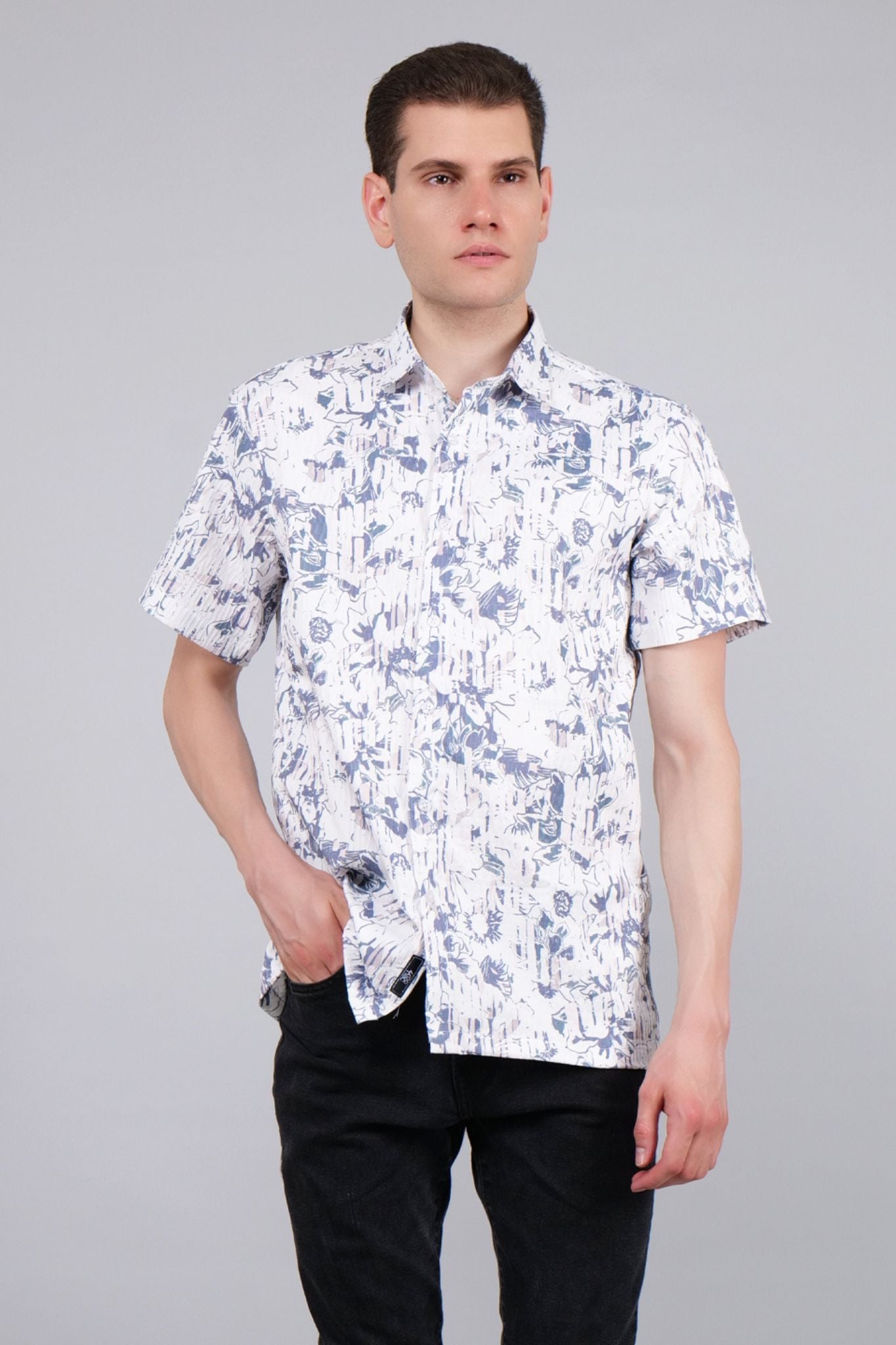 Gardenia Printed Half Sleeve Shirt