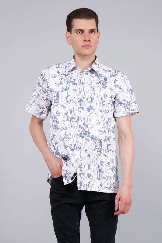 Gardenia Printed Half Sleeve Shirt