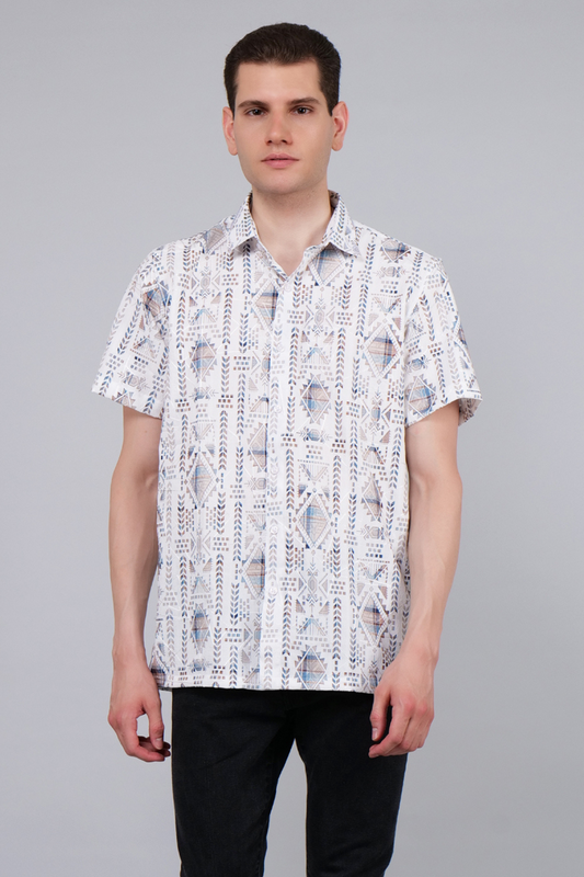 Kaleidoscopic Printed Half Sleeve Shirt