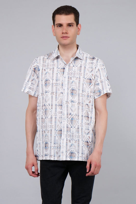 Kaleidoscopic Printed Half Sleeve Shirt