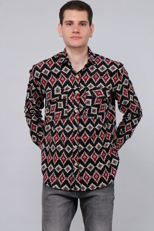 Onyx Crimson Corduroy Shirt