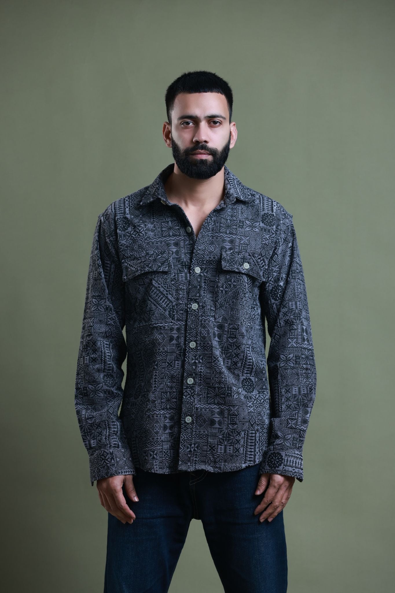 Shadowed Canvas Corduroy Shirt