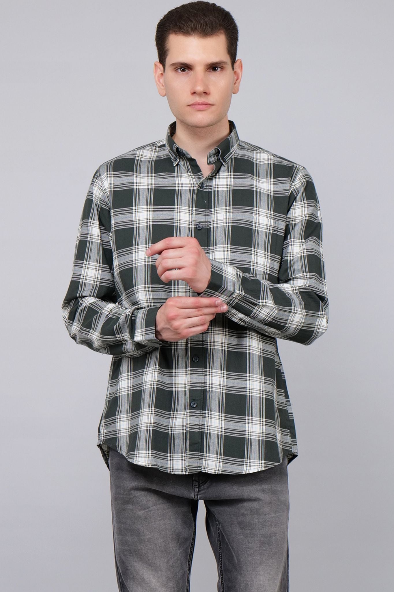 Azure Cascade Check Shirt