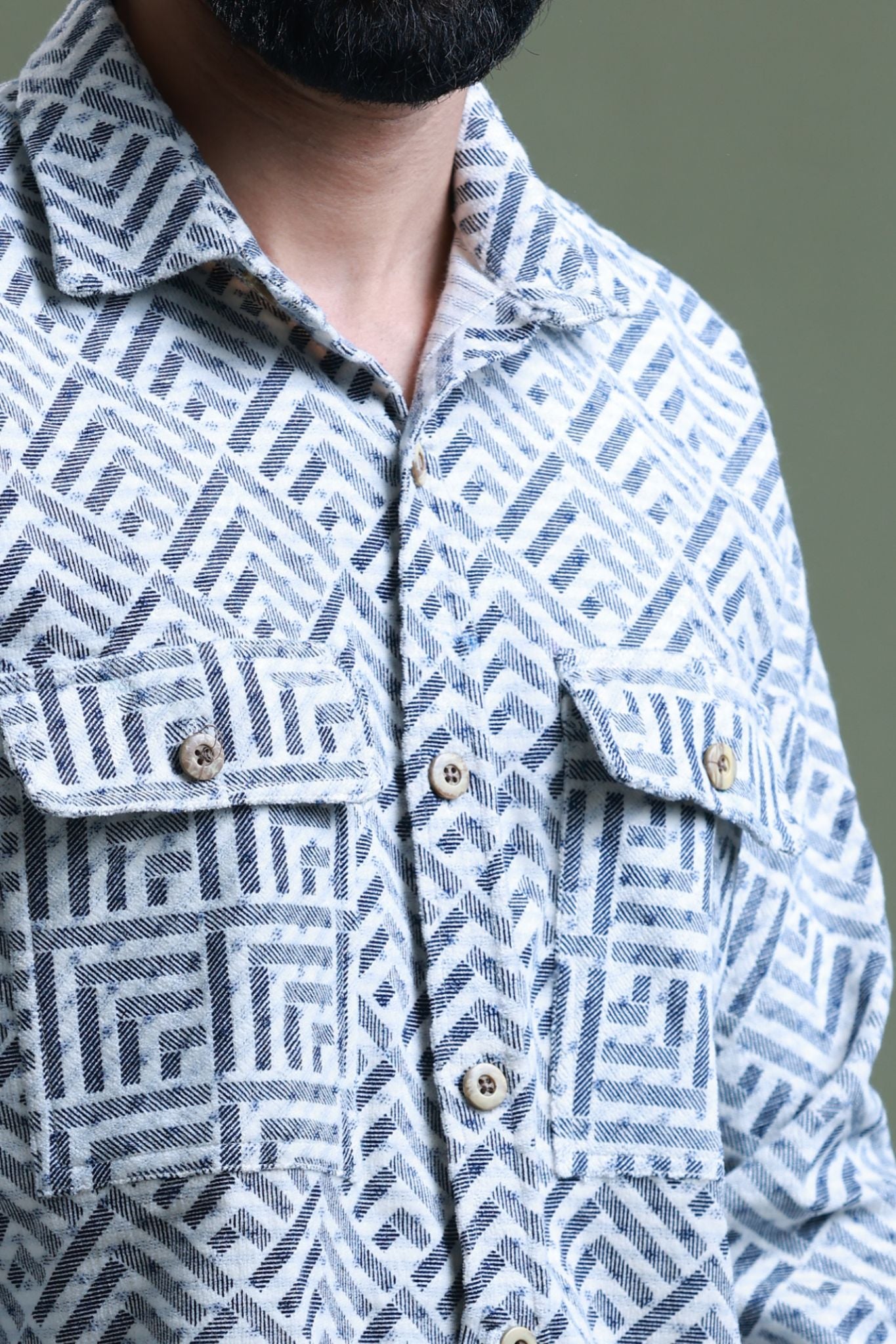 Mishor Printed Corduroy Shirt