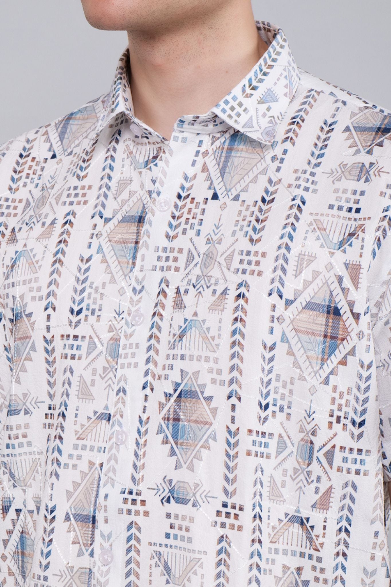 Kaleidoscopic Printed Half Sleeve Shirt