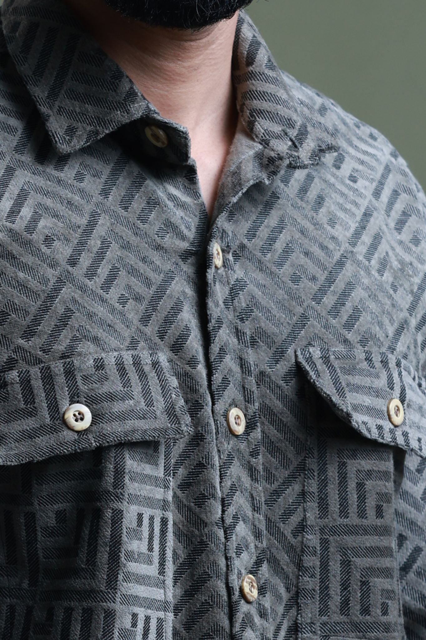 Mishor Printed Corduroy Shirt