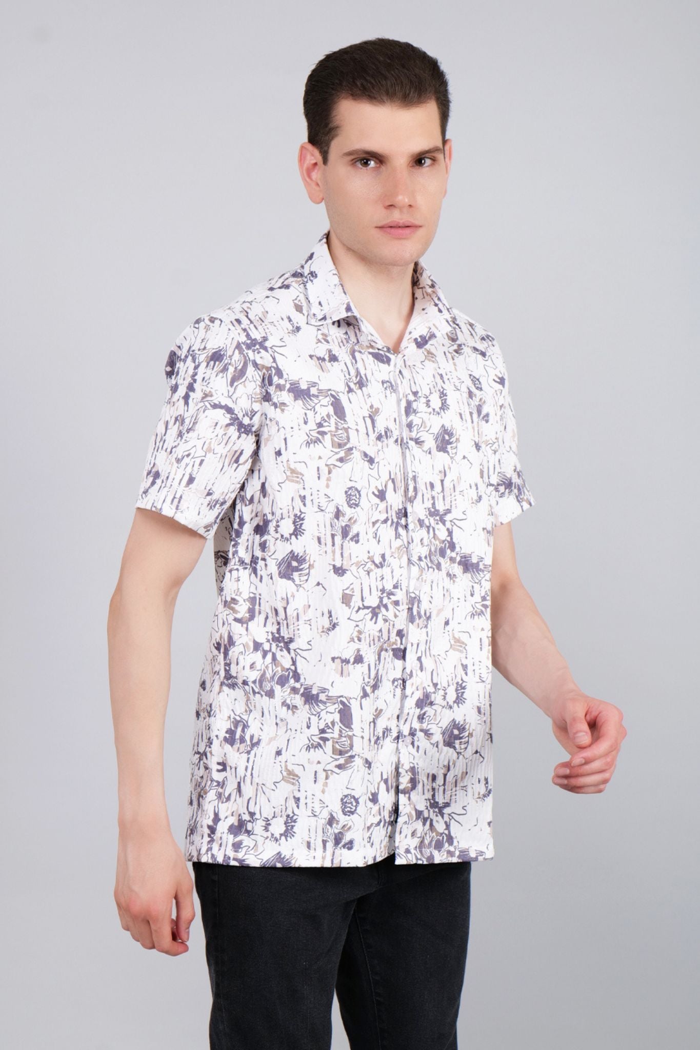 Gardenia Printed Half Sleeve Shirt