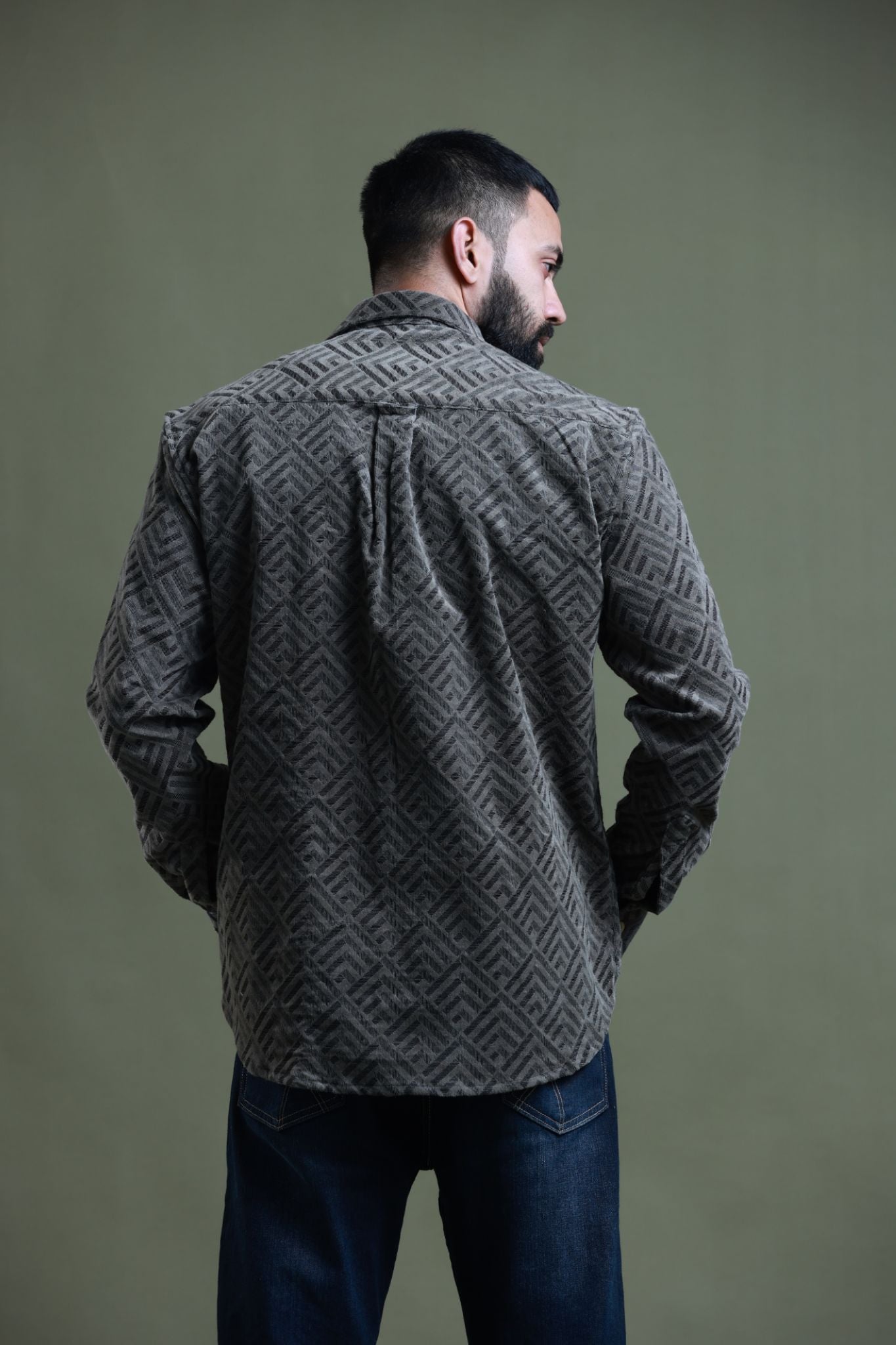 Mishor Printed Corduroy Shirt