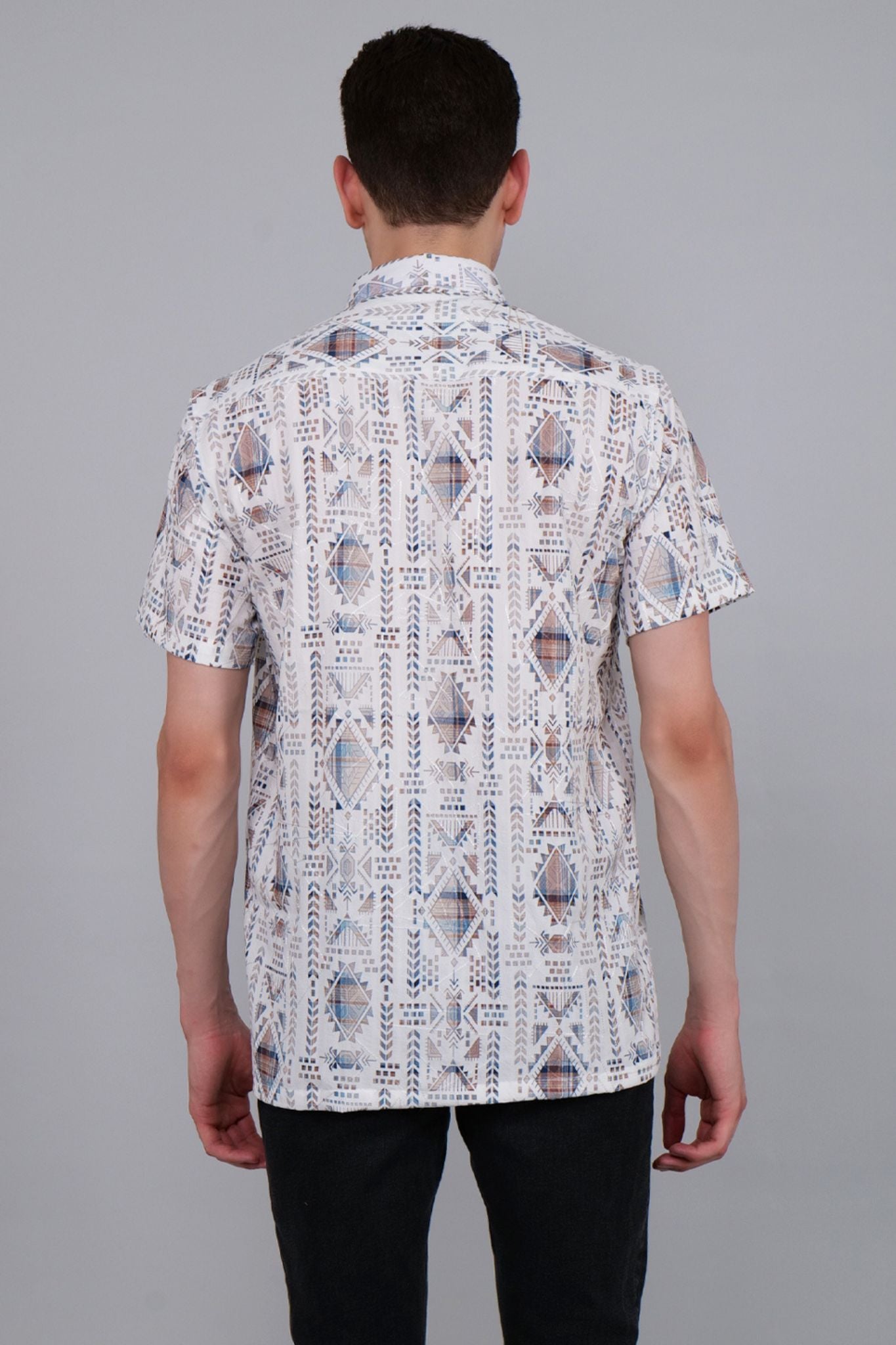 Kaleidoscopic Printed Half Sleeve Shirt