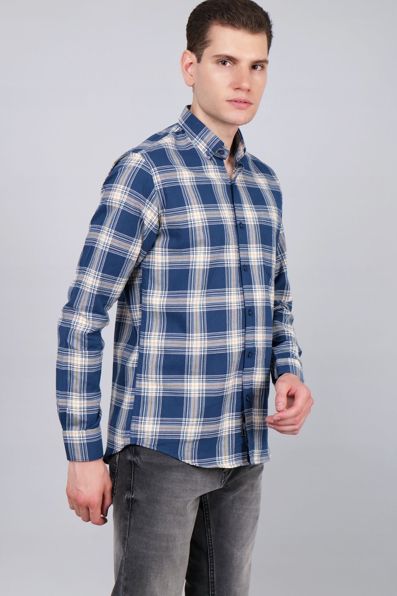 Azure Cascade Check Shirt