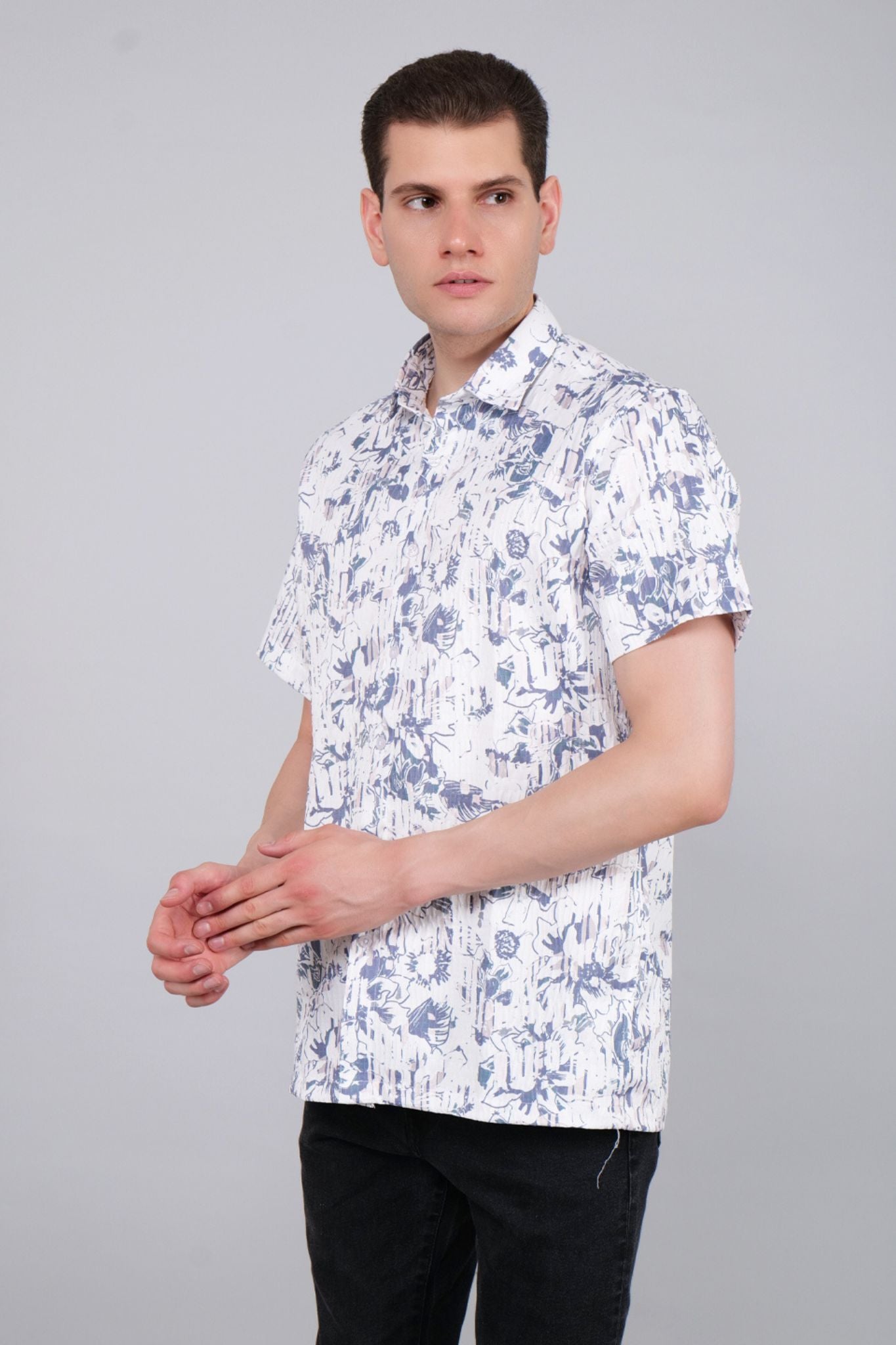 Gardenia Printed Half Sleeve Shirt