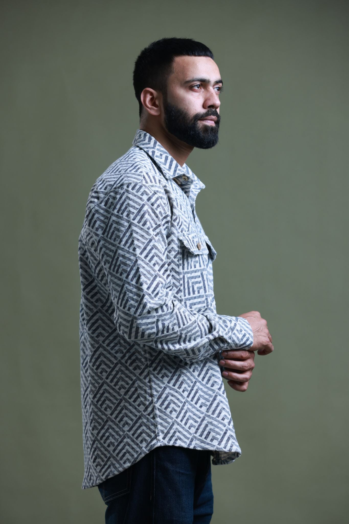 Mishor Printed Corduroy Shirt