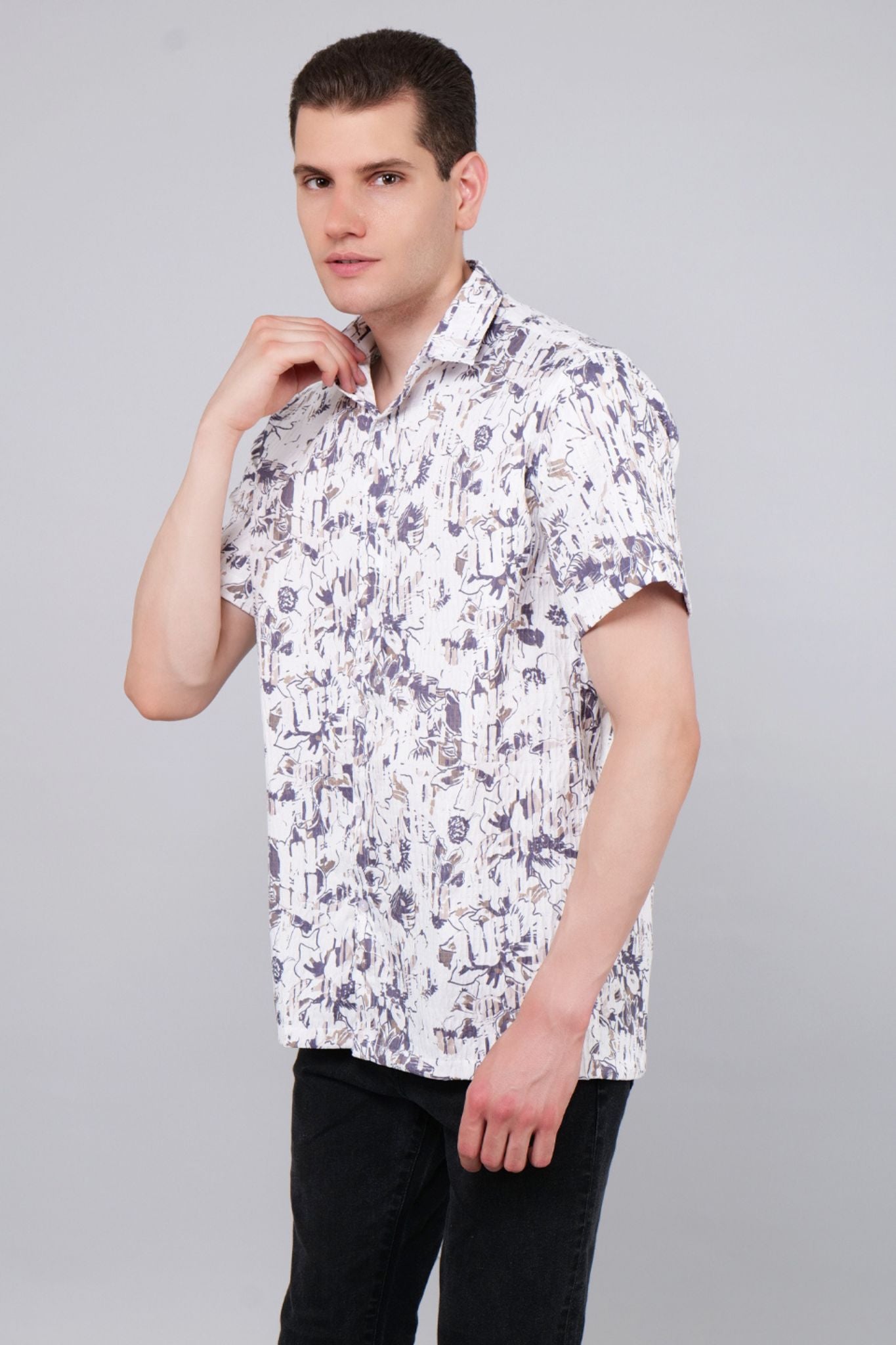 Gardenia Printed Half Sleeve Shirt