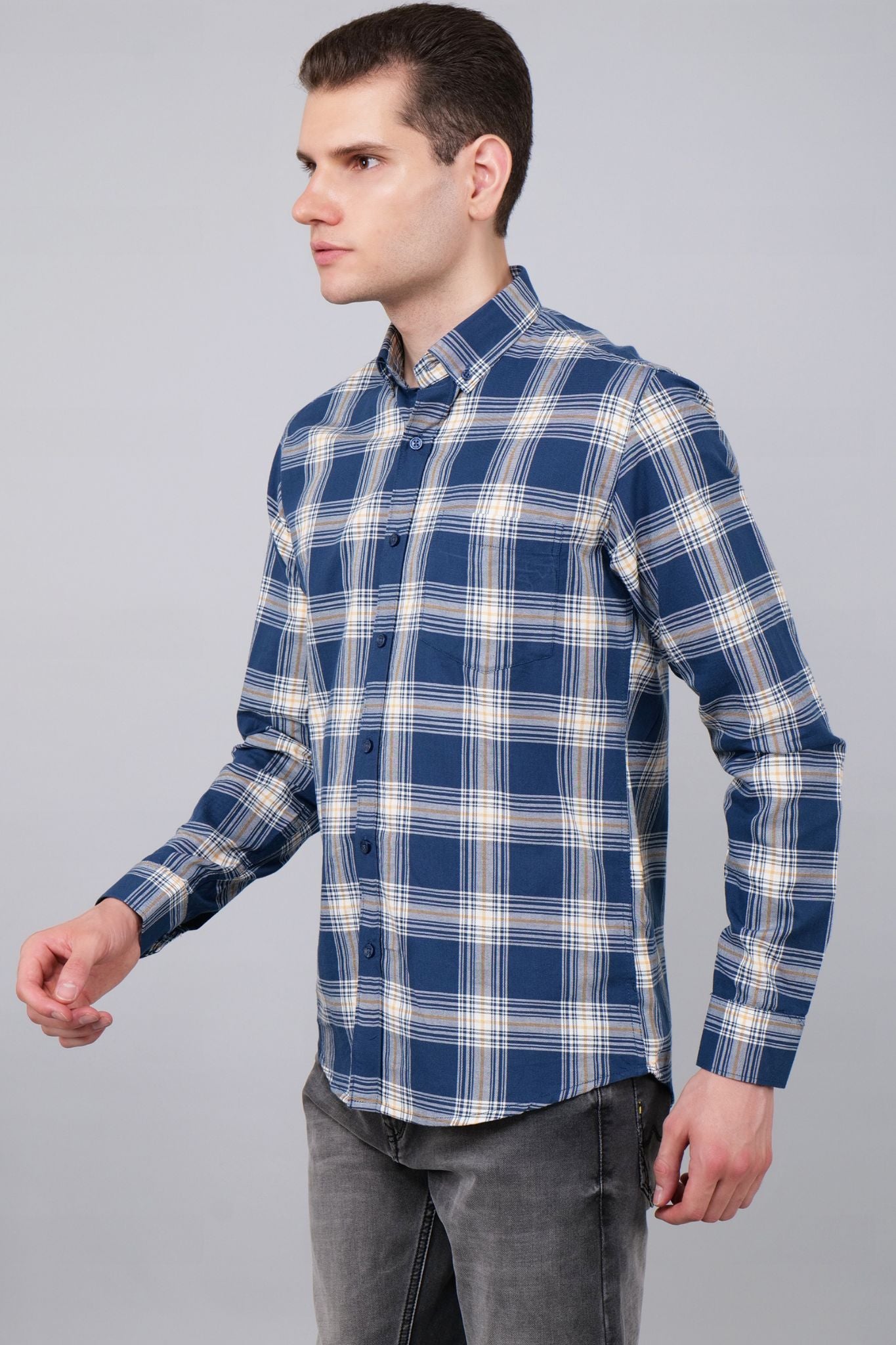 Azure Cascade Check Shirt