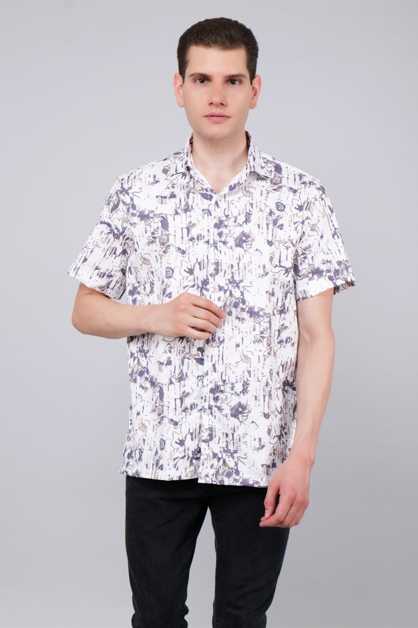 Gardenia Printed Half Sleeve Shirt